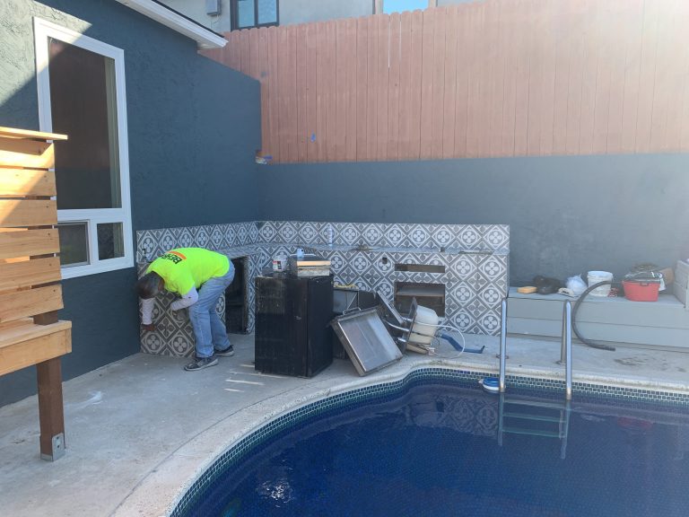 exterior paint near pool